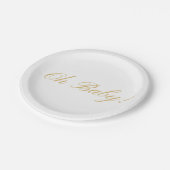 Assiettes En Carton Script simple Oh Baby| Baby shower (Angle)