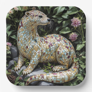 Assiettes En Carton Sculpture de loutre fantaisiste mignonne et ludiqu