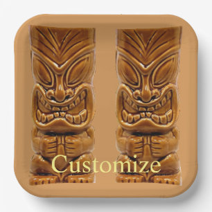 Assiettes En Carton Sculpture Gold Tiki Thunder_Cove