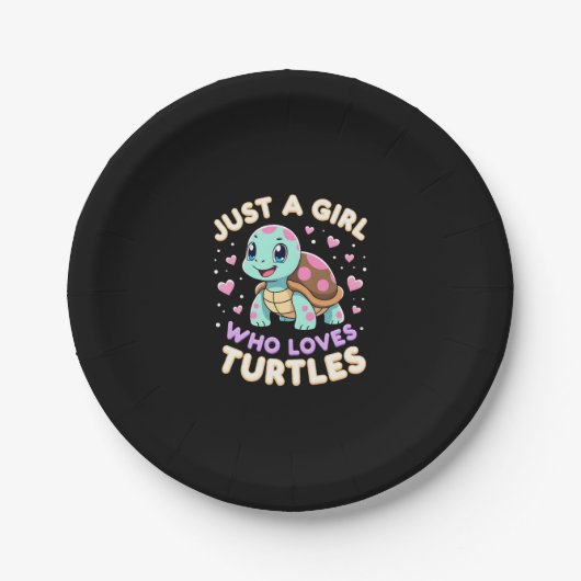 Assiettes En Carton Sea Reptile Turtle Lovers Just A Girl Who Loves Tu (Devant)