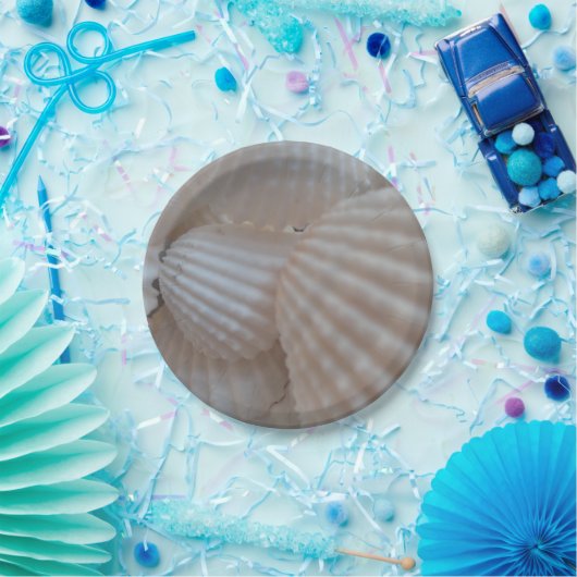Assiettes En Carton Sea Shells Love, Summer Beach Pique-nique, Plaque (Fête)