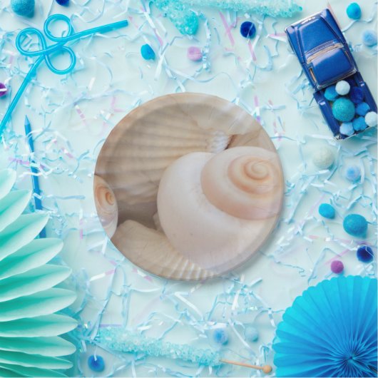 Assiettes En Carton Sea Shells Love, Summer Beach Pique-nique, Plaque (Fête)