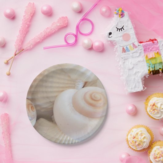 Assiettes En Carton Sea Shells Love, Summer Beach Pique-nique, Plaque (Fête)