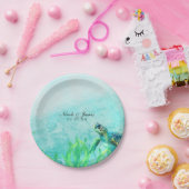 Assiettes En Carton Sea Turtle Ocean Beach Art Mariage élégant Personn (Fête)