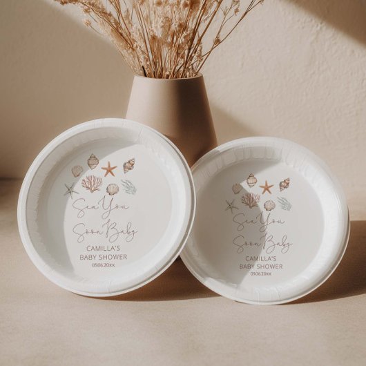 Assiettes En Carton Sea You Soon Coastal Baby Shower