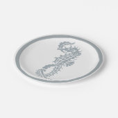 Assiettes En Carton Seahorse Bleu Classique Nautique Élégant (Angle)