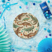 Assiettes En Carton Seamlees d'alligator vintages (Fête)