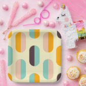 Assiettes En Carton Seamless geometric pattern in retro vibes (Fête)