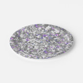 Assiettes En Carton Seamless violet purple silver glittery sparkles (Angle)