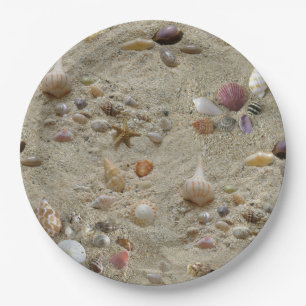 Assiettes En Carton Seashell à Beach Sand