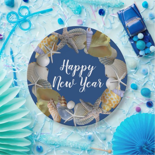 Assiettes En Carton Seashell Wreath Beach Party (Fête)