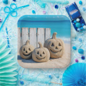 Assiettes En Carton Seashore Sand Jack o' Lanterns  (Fête)