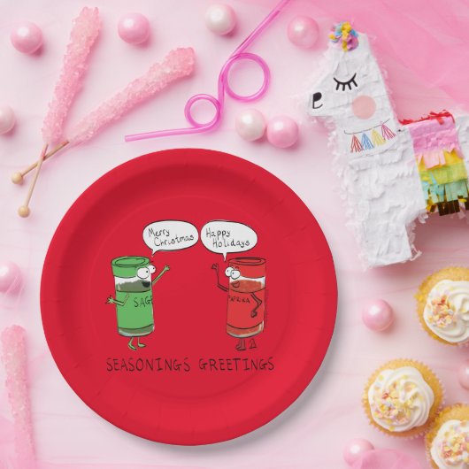Assiettes En Carton Seasoning Salutations Spices (Fête)