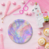 Assiettes En Carton seconde vue, holo pastel : (Fête)