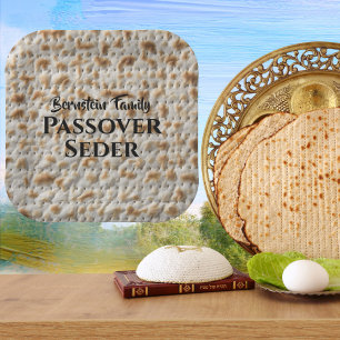 Assiettes En Carton Seder de la famille personnalisée Matzah