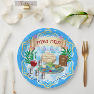 Assiettes En Carton Seder de Pâque Cacher Pesach