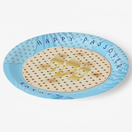 Assiettes En Carton Séder de Pesser Kosher Pesach Matzah (Angle)