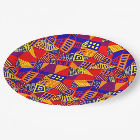 Assiettes En Carton Segmenté Abstrait 070717 - Couleurs 01 (Angle)