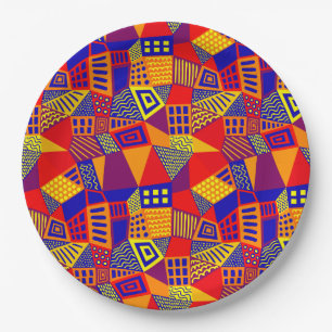 Assiettes En Carton Segmenté Abstrait 070717 - Couleurs 01