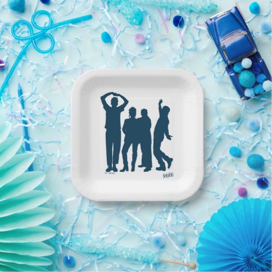 Assiettes En Carton Seinfeld | Graphique de silhouette de groupe (Fête)