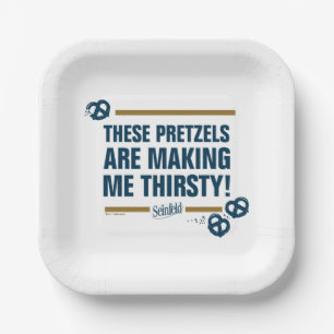 Assiettes En Carton Seinfeld   Graphique de typographie "Ces Pretzels"