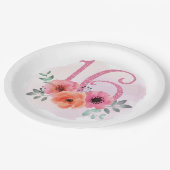 Assiettes En Carton Seize avec fleurs (Angle)