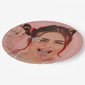 Assiettes En Carton Selfie Photo Visage Personnalisé Simple Moderne (Angle)