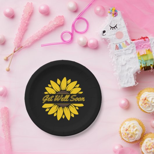 Assiettes En Carton S'En Sortir Bientôt Plaques Papier Tournesol (Fête)