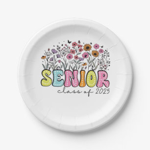 Assiettes En Carton Senior 2025 Classe des fleurs de printemps 2025