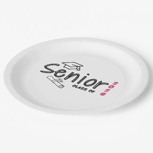 Assiettes En Carton Senior Class of 2026 Paper Plate (Angle)