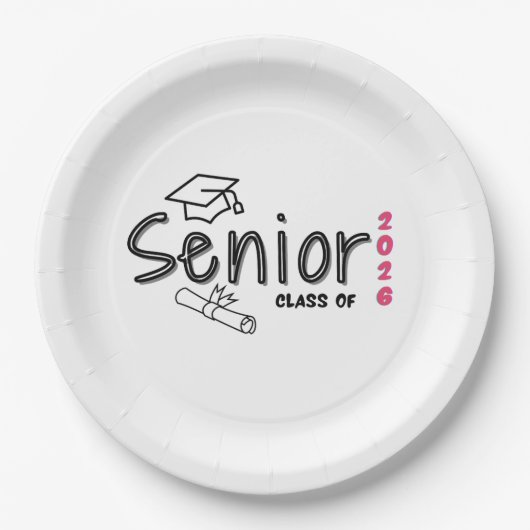 Assiettes En Carton Senior Class of 2026 Paper Plate (Devant)