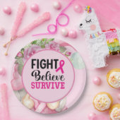 Assiettes En Carton Sensibilisation au cancer du sein avec papier ruba (Fête)