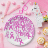 Assiettes En Carton Sensibilisation au cancer du sein Plaques de ruban (Fête)