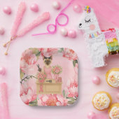 Assiettes En Carton Sensibilisation au cancer du sein Thème fleuriste (Fête)