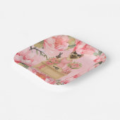 Assiettes En Carton Sensibilisation au cancer du sein Thème fleuriste (Angulaire)