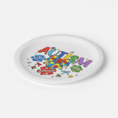 Assiettes En Carton Sensibilisation sur l'autisme Bow Coquette Puzzle (Angle)