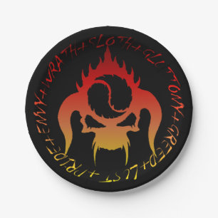 Assiettes En Carton Sept plaques de papier péché mortelles