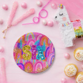 Assiettes En Carton Séquence arc-en-ciel du 6e anniversaire (Fête)