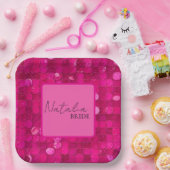 Assiettes En Carton Séquence rose vif (Fête)
