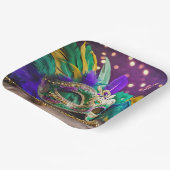 Assiettes En Carton Séquin Mardi Gras Masque Avec Perles (Angulaire)