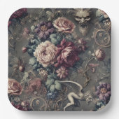 Assiettes En Carton Seraph Hunting – Gothic Floral Design (Recto)