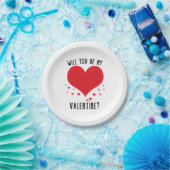 Assiettes En Carton Seras-tu ma valentine ? (Fête)