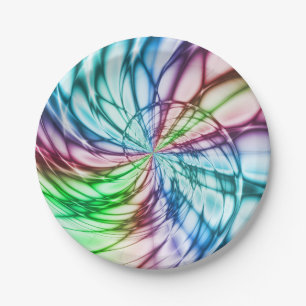 Assiettes En Carton Serendipité Multicolor Fractal Art