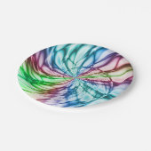 Assiettes En Carton Serendipité | Multicolor Fractal Art (Angle)