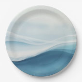 Assiettes En Carton Serene Blue Beach Wedding (Devant)