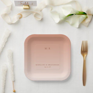 Assiettes En Carton Serène Minimaliste Typographique Peche