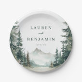 Assiettes En Carton Serene Mountain Wedding (Devant)