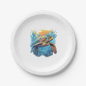 Assiettes En Carton Serene Underwater Turtle Copy (Devant)