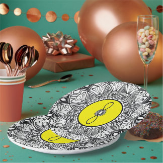 Assiettes En Carton Sérénité en fleur - Page de coloration réfléchie
