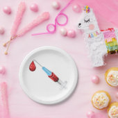 Assiettes En Carton Seringue De Sang Avec Une Baisse Rouge (Fête)